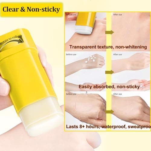 Spf 50 Sunscreen Stick - Moisturising Sunblock Stick PA+++ - Factor 50 Sun Cream for Face & Body - Mini Travel Size Sunscreen Waterproof - Roll on Suncream with Centella and Aloe Vera Extract — view 4