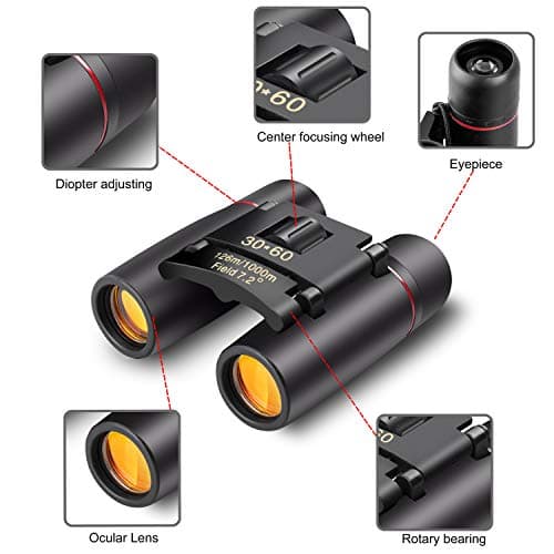 ANDSTON 30 x 60 Small Binoculars Compact for Adults Kids, Mini Binocular for Bird Watching Traveling Sightseeing, Lightweight Pocket Folding Binoculars for Concert Theater Opera — view 3