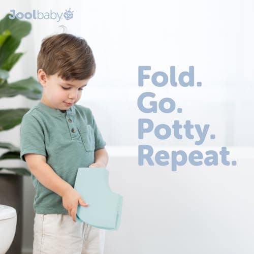 Jool Baby Folding Travel Potty Seat for Girls, Fits Round & Oval Toilets, Non-Slip Suction Cups, Includes Free Travel Bag (Aqua) — view 2