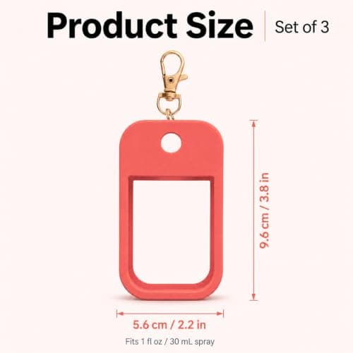 3 Pack Thick Silicone 1oz Hand Sanitizer Spray Bottle Holders — view 2