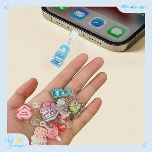 Dust Plug Charm for E-Reader, 8 Pack Book Lover Theme Charms for Kindle,Cute Type C/USB C Dust Plug,Gift for Book Lover Readers — view 5