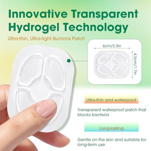 MQXUNMI Hydrogel Bunion Cushion Pads 20 Count Self‑Adhesive Water‑Resistant Pain Relief Protection Against Shoe Friction Pressure for Men Women — view 4