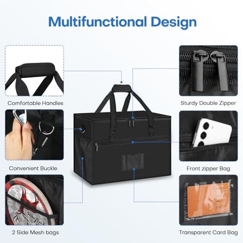 Large Cool Bag, 40L Insulated Cooler Bag, Reusable Grocery Shopping Bags, Foldable Soft Cooler with Reinforced Handles - Thermal Food Delivery Bags for Picnic,Beach, Travel, Camping, BBQ — view 4