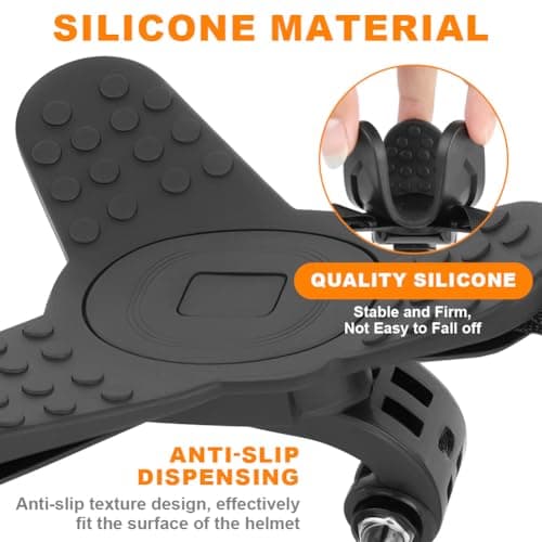 Adiwo Motorcycle Helmet Chin Mount Strap, Helmet Chin Mount Clip, Non-Slip Silicone, Motocross Accessories for GoPro Hero Models 13, 12, 11,10, 9, 8, 7, 6, 5, OSMO Action Series and Other Brands — view 3