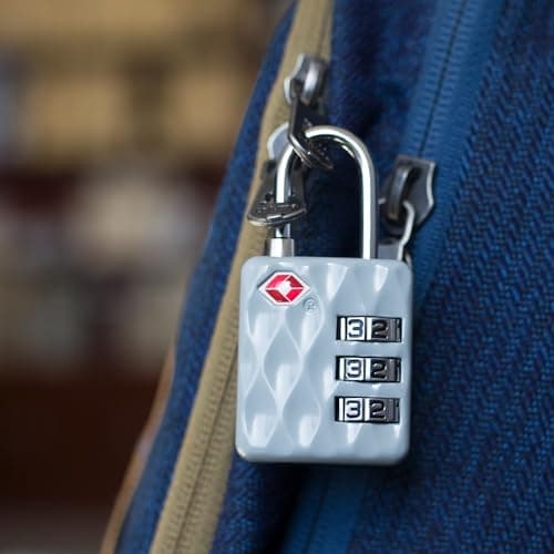 UP Security TSA-Approved Combination Padlock for Luggage & Travel - Durable, Resettable, Compact TSA Lock, Combo Lock for Suitcase, Cabinet, Gym Locker, Gun Case, Box (Gray+Gray) — view 2