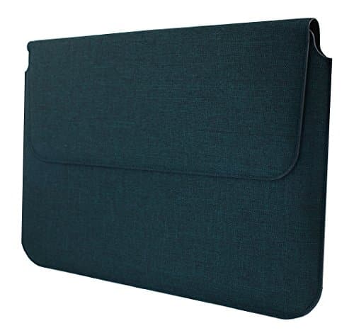 Emartbuy Universal 10-12 Inch Dark Blue Premium Fabric Case Folio Wallet Case Cover Sleeve With Magnetic Flap Closure Compatible With Tablets laptops Listed Below
