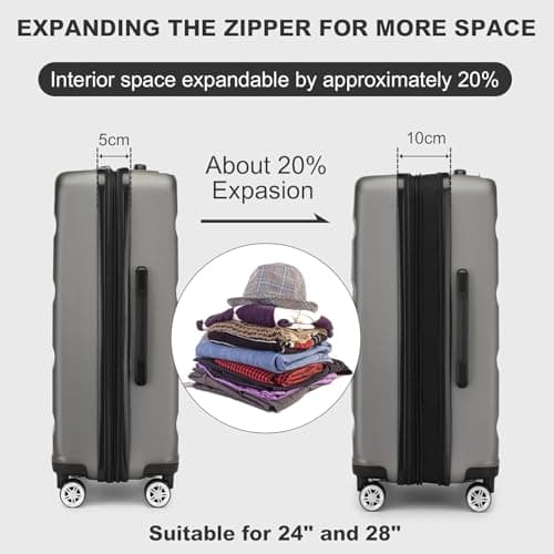 Kono 28 Inch Large Suitcase Expandable ABS+PC Hard Shell Checked Luggage — view 5