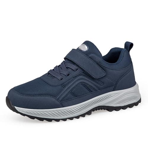 Trainers Men's Trekking Shoes with Soft Sole Sporty Hiking Shoes for Travel Workout Comfortable Walking Leisure Running Shoes Breathable Sports Shoes Outdoor Breathable Leisure Shoes, O Blue, 4 UK — view 6
