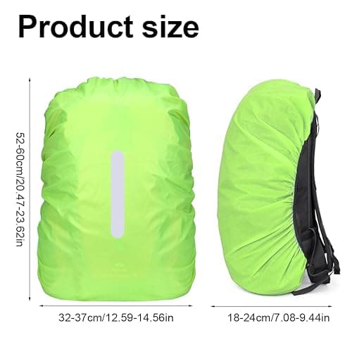 XPEX Pack of 1 Rain Cover Backpack, Rain Cover for Backpacks with Reflective Strips, Backpack Protective Cover, Waterproof, Reflective Backpack Rain Cover with 1 Storage Bag (10-50 L) — view 2