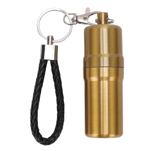 Topiky Portable Metal Storage Jar, Aluminum Airtight Container (Gold) — view 5