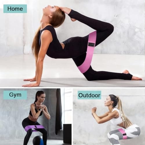 3PCS Fabric Resistance Bands Set for Glutes, Yoga, Legs & Pilates — view 5
