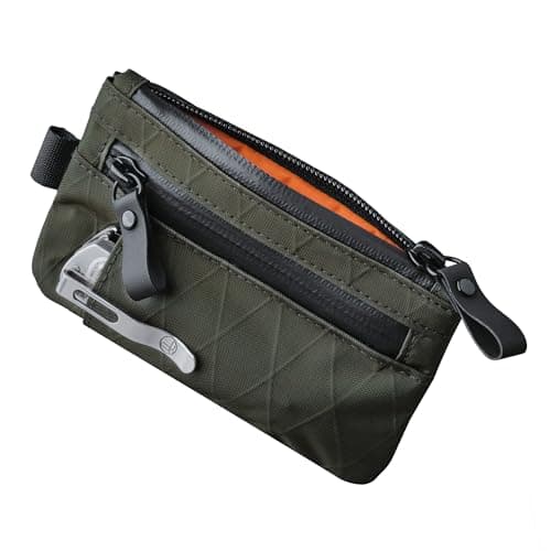 ALPAKA Zip Pouch Pro, Slim Wallet for Men, RFID Blocking, Green X-Pac