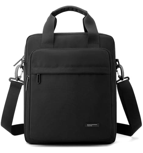 zhongningyifeng Men's 14-inch Laptop Shoulder Bag Nylon, Messenger Bag Business Waterproof Casual Black, Large Crossbody for Work Travel Outdoor