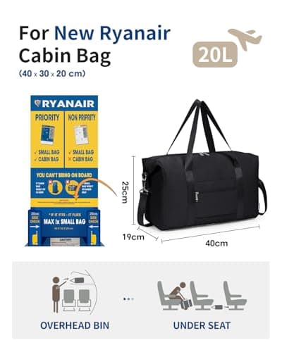 Narwey Ryanair Cabin Bags 40x30x20 Underseat Ryan Air Hospital Foldable Bag — view 2