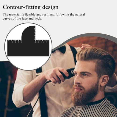 Barber Enhancement Card – 5.91in PVC | Reusable T Shape Hairline Shaping Tool with Measurement Indicators | Hairline Tool | T-Shaped Guide | Cutting Aid for Precise Shaping Measurement Men Teens Boys — view 4