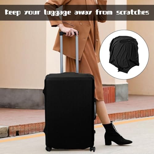 Suitcase Cover Luggage,Black Elastic Suitcase Covers Protectors,Luggage Covers for Suitcases,Dustproof Trolley Baggage Protector for 26-29 Inch Suitcase — view 6
