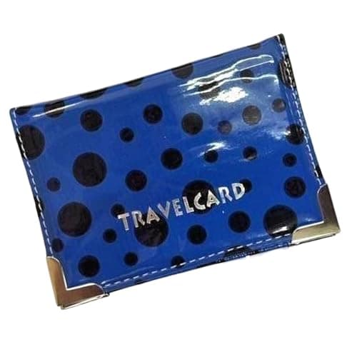 Lizzy PU Leather Travel Wallet | Unisex Credit Card & ID Card Holder - Bus & Rail Pass, Bank Oyster Pocket Case (Polka Dot Royal Blue)