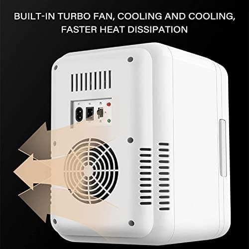 Mini Fridge, Car Fridge Freezer, 12V Car Refrigerator Cooler Box, Cools Or Heats and Provides Compact Storage, for Van, Truck, Vehicle, Boat, Camping, Road Trip, Outdoor and Home,Gold — view 4
