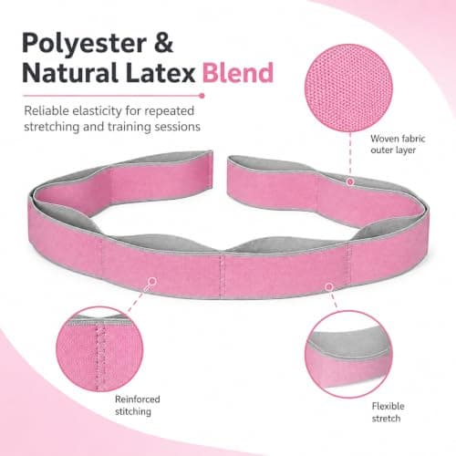 1 PCS Pilates Resistance Band 8 Loop Stretch Exercise Band Pink Adjustable — view 4