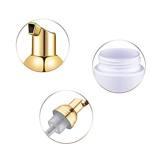 30ML Foam Pump Bottles White Bottle with Gold Pump Mini Travel Size Empty Refillable Hand Soap Foaming Liquid Soap Pump Bottles?10PCS? — view 6