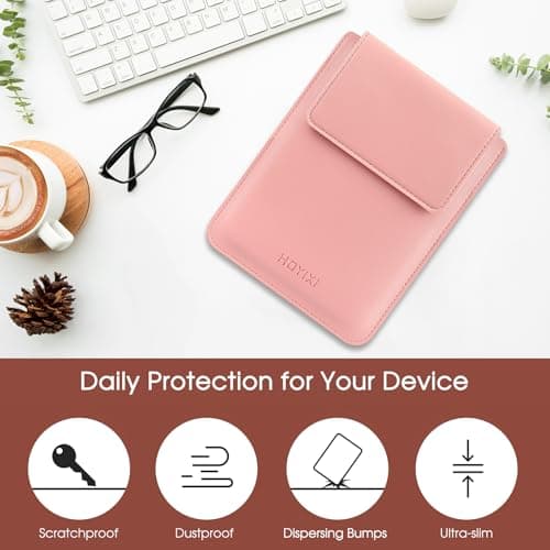 HoYiXi Universal Sleeve Case for 6.8",7" Paperwhite/Colorsoft/Signature Edition 2025 & 2021 Compatible 6.8" Kobo Clara HD/PocketBook/Tolino Protective Case for 6.8'' 7'' ebook Reader, Pink — view 5
