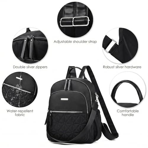 JANSBEN Small Backpack for Women, Elegant Anti-Theft Rucksack, Water Resistant Mini Daypack, Ladies Backpack Handbags for Travel, Work and School — view 6