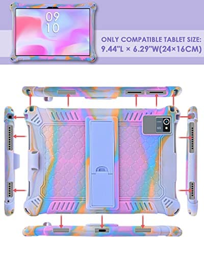 KATUMO Universal Silicone 10.1 inch Tablet Case, Rose Red+Purple — view 3