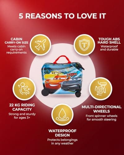 Fast Forward Cars II 18 Inch Ride On Luggage, for Kids, Ages 3 — view 2