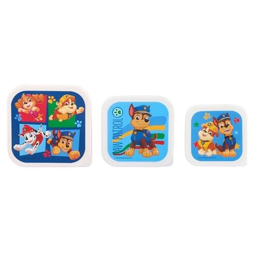 Paw Patrol Play Stackable Lunch Boxes - Set of 3, Durable & Eco-Friendly, Ideal for Kids & Superhero Fans - Perfect for School, Picnics & Travel — view 2