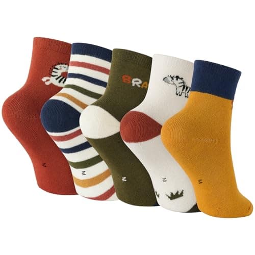 HOTUT Kids Boys Girls Thermal Socks,5 Pairs Toddler Crew Socks Kids,Warm Socks for Kids Boys Girls Toddlers,Girls Boys Teen Winter Cosy Hiking Warm Thick Cushion Boot Socks,Boys Girls Cosy Warm Socks