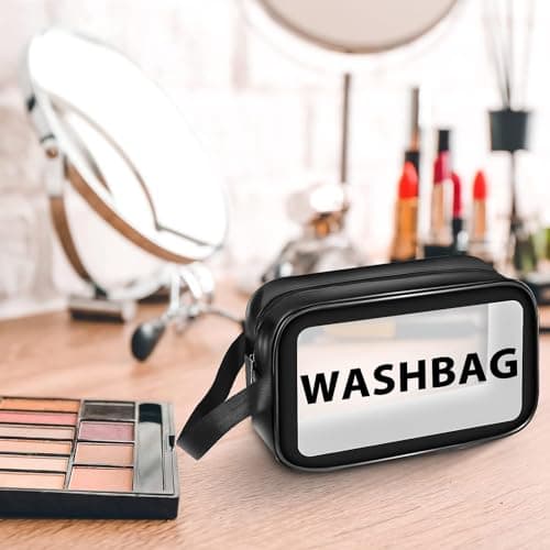 Toiletry Bag Clear Wash Bag Waterproof Makeup Bag Travel Cosmetic Bags Toiletry Bags Bathroom Organizer with Handle Zipper for Women and Girls — view 5
