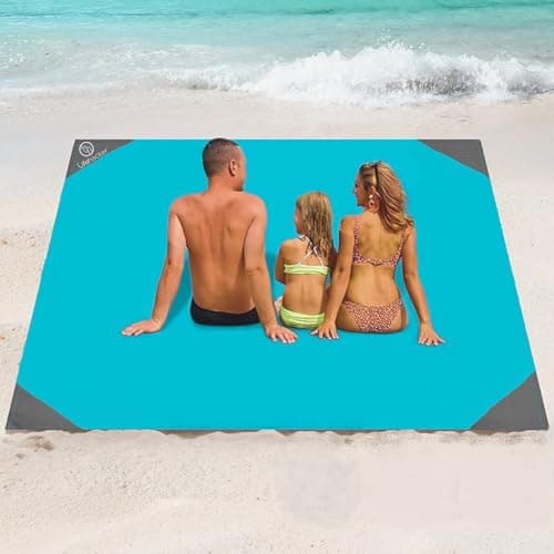 The Life Hacker Travel Mat Camping Beach Hiking Garden Blanket Large 2x2m XL Waterproof Sand Free Compact UK (Blue)