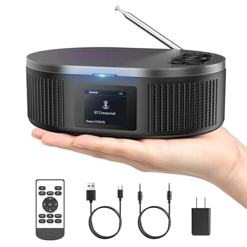 Desobry Portable CD Player with Bluetooth 5.0 LCD Screen for Home Senior