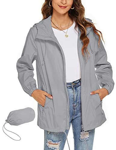 Rapbin Rain Coats for Women Waterproof Summer Jackets Packable Rain Jacket