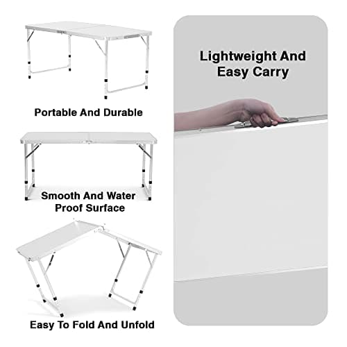 SA Products Folding Table 4ft - 1.2m Heavy Duty Plastic Outdoor Work Top — view 6