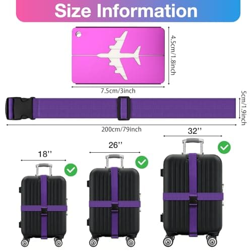 Luggage Straps, 8 Pcs Adjustable Suitcase Straps Belts, — view 2