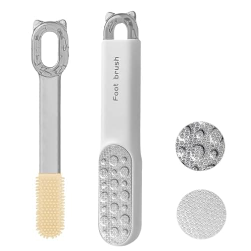 Double-Sided Stainless Steel Foot File & Callus Remover, Professional Pedicure Tool for Dry & Wet Feet, Hard Skin & Corn Remover with Threaded Design, Easy to Clean, White (Home Salon Use)