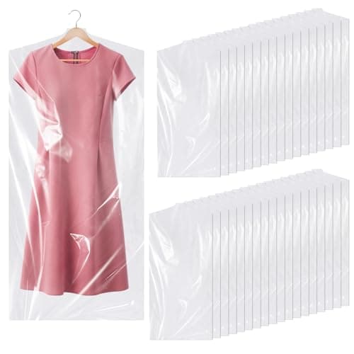 35 Pack Plastic Clothes Covers, Dry Cleaning Bags, Garment Bags 60 * 120 cm
