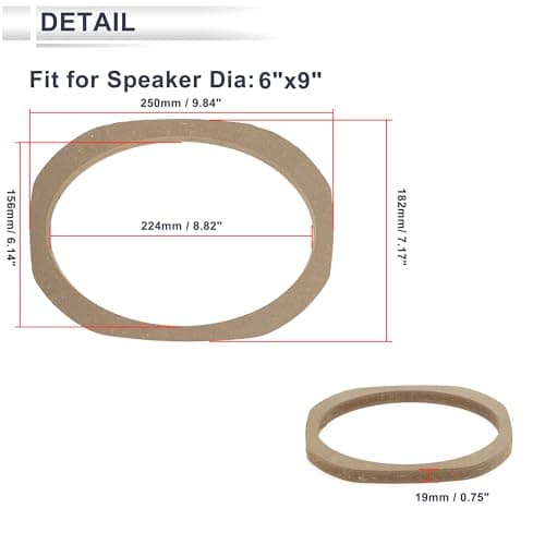 RATCHROLL 2 Pcs Universal Speaker Spacer Ring Adapter Waterproof for 6"x9" — view 5