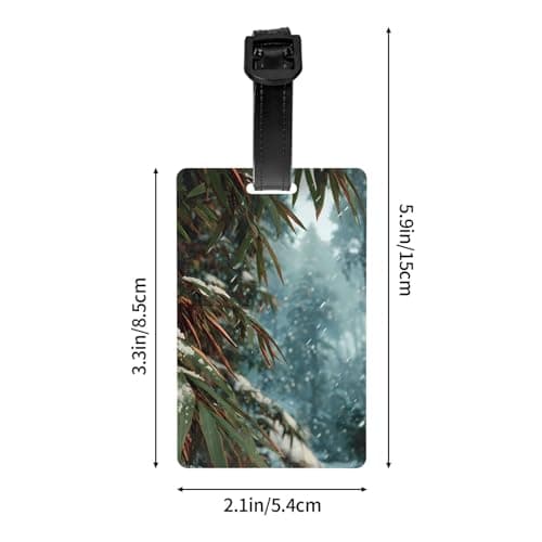 Winter Bamboo Forest Luggage Tag PVC Anti-Loss Bag Tag with Compact Light Durable Identification Sign — view 4