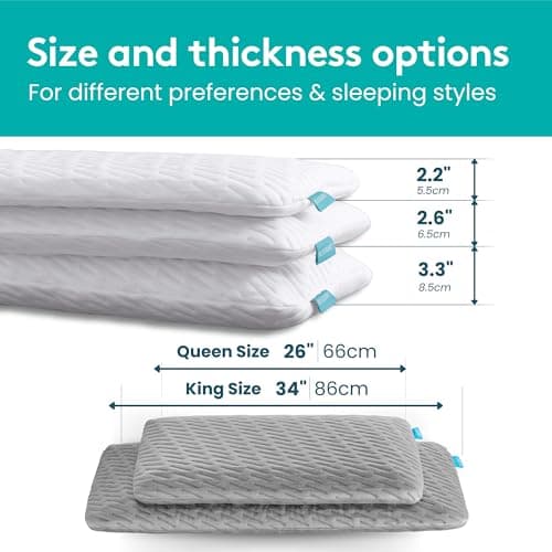 BLISSBURY Thin Flat Pillow, Memory Foam Pillow, Ultra Thin, 6.5 cm — view 6