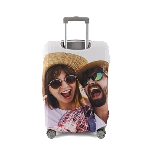 Personalised Elastic Luggage Protector Cover, 18-32" Custom Suitcase Covers with Photo, Double-Sided Photo Travel Suitcase Protector, Design Your Own Travel Accessories Protective Covers (L) — view 6
