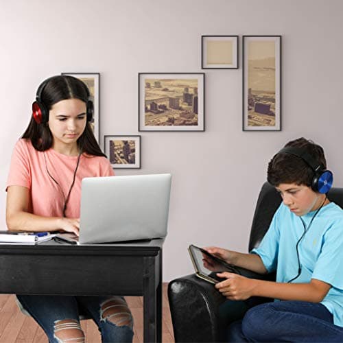 Classroom Headphones-Bulk 10-Pack, Student On Ear Color Varieties- Comfy Swivel Earphones for Library, School, Airplane, Kids-for Online Learning and Travel, HQ Stereo Sound 3.5mm Jack (Colorful) — view 5
