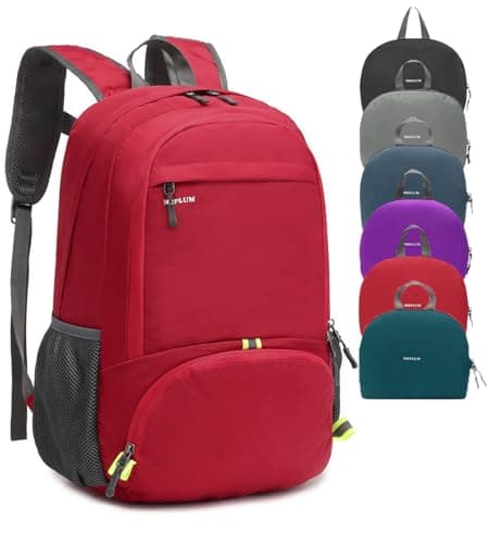 MRPLUM 30L Rucksack Foldable Ultralight Packable Backpack,Red