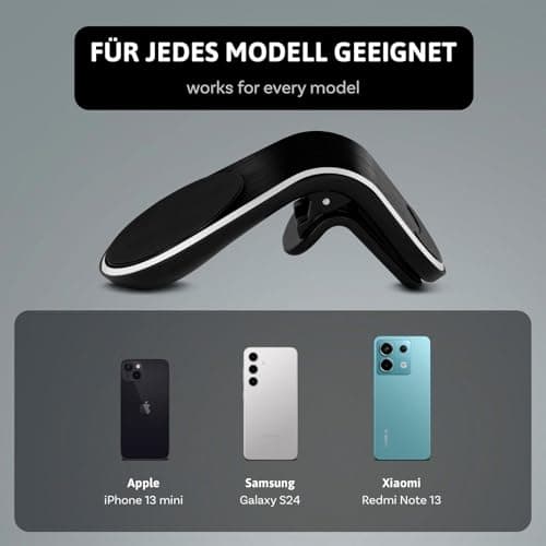 ONEFLOW Premium Magnetic Mobile Phone Holder Car Ventilation for All LeEco Mobile Phones Universal Mobile Phone Holder Car Compact Ultra Light and Safe Mobile Phone Holder for Car Magnetic, Black — view 5