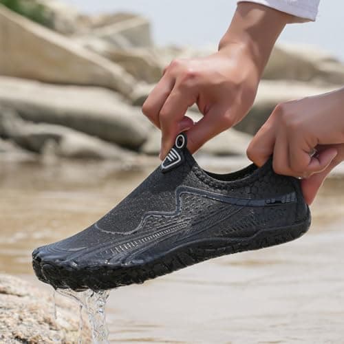 Lightweight Water Shoes for Hiking Walking Beach Outdoor Water Sports Adventure for Wo Quick Dry Non Slip Comfort Fit Black — view 4