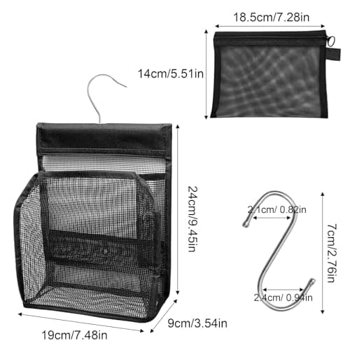Juyibaao Hanging Mesh Shower Caddy with Hooks & Mesh Makeup Bag Set — view 2