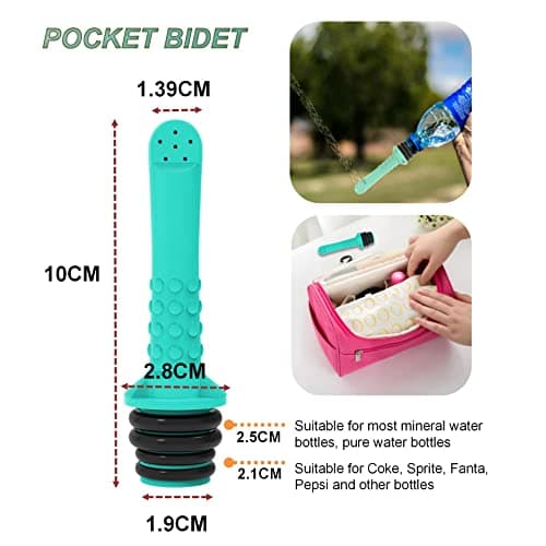 2PCS-Pack Portable Bidet Travel Bidets + Green Backpacking Bidet Camping Bidet Squirt Bottle for Hygiene Bathroom, with Waterproof Cap + Storage Bag,Perineal Bottle for Postpartum Care — view 4