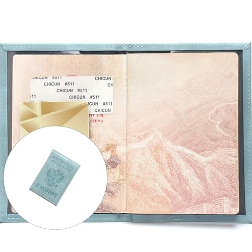 PU Leather Passports Wallet Document Holder Cover for Men and Women Featuring Spacious Card Storage Carriers Cover, Turquoise — view 2