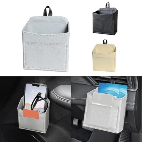 Car Air Vent Organizer PU Leather Door Pocket Storage Bag — view 3